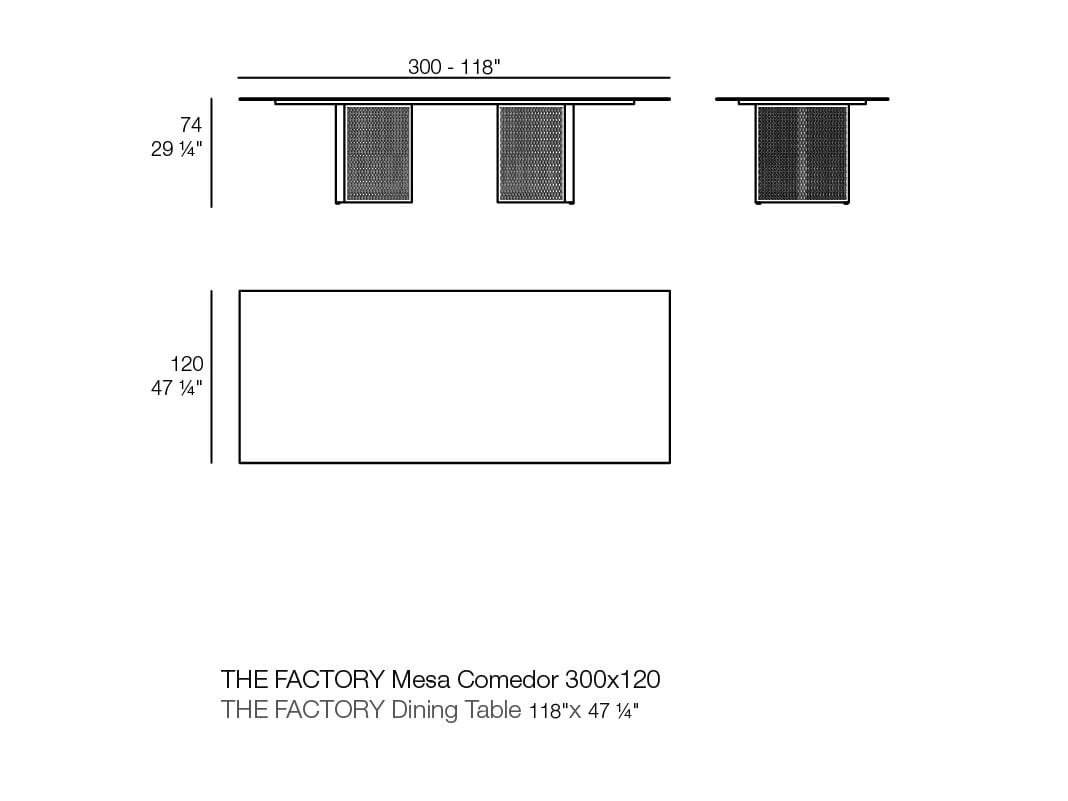 Железный прямоугольный садовый стол Vondom The factory ARCH-00015447 - Вид №3