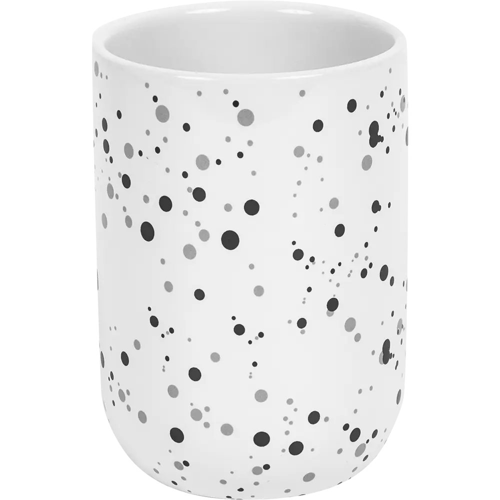 Стакан для зубныx щеток Splash керамика белый/чёрный SWENSA STLM-2153555 - Вид №1