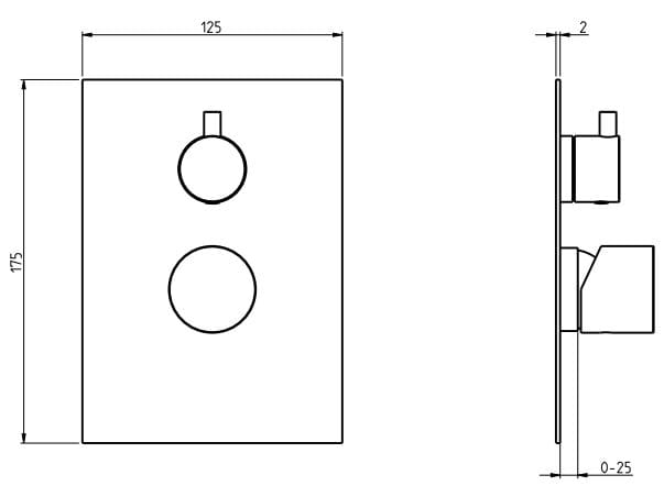 Смеситель для душа с 2 отверстиями из нержавеющей стали с переключателем Rubinetterie Frattini Pepe XLS 316 ARCH-00078432 - Вид №2