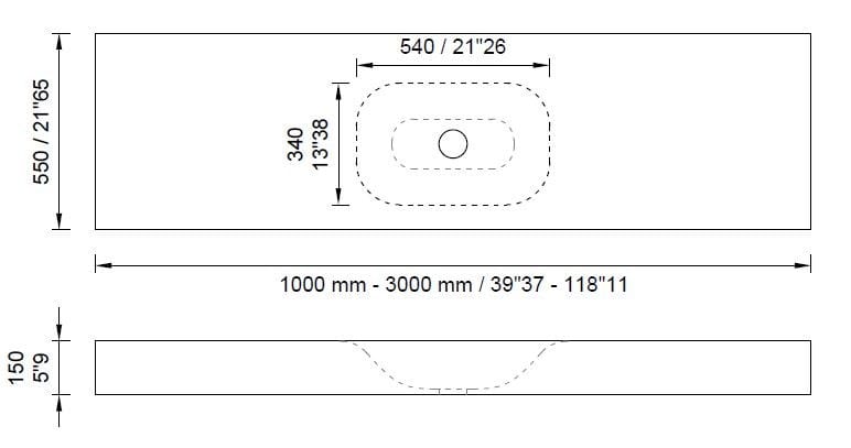 Круглый одиночный подвесной умывальник в твердой поверхности MOMA Design AQUATICO SYSTEM ARCH-00092794 - Вид №1