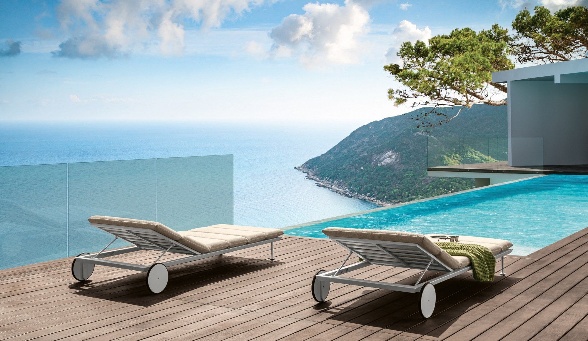 Тканевая откидная Садовая кровать с колесами Talenti Cruise Alu ARCH-00033812 - Вид №3