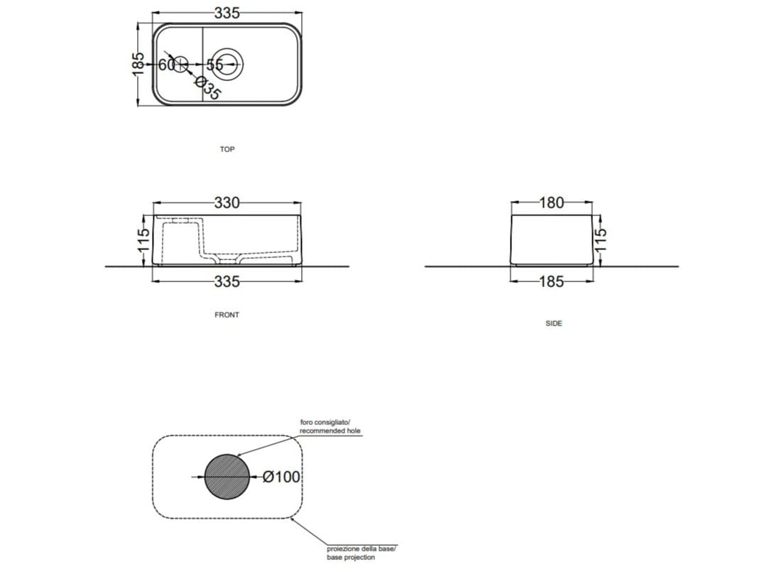 Керамическая прямоугольная столешница Ceramica Cielo Les Petites ARCH-00100279 - Вид №2