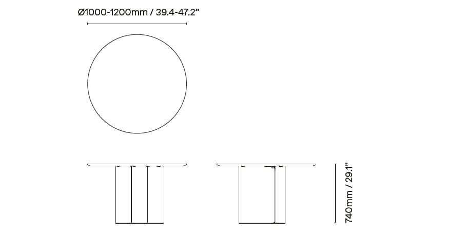 Круглый алюминиевый стол и столешница из окрашенного дуба Ross Gardam ARCH-00082691 - Вид №5