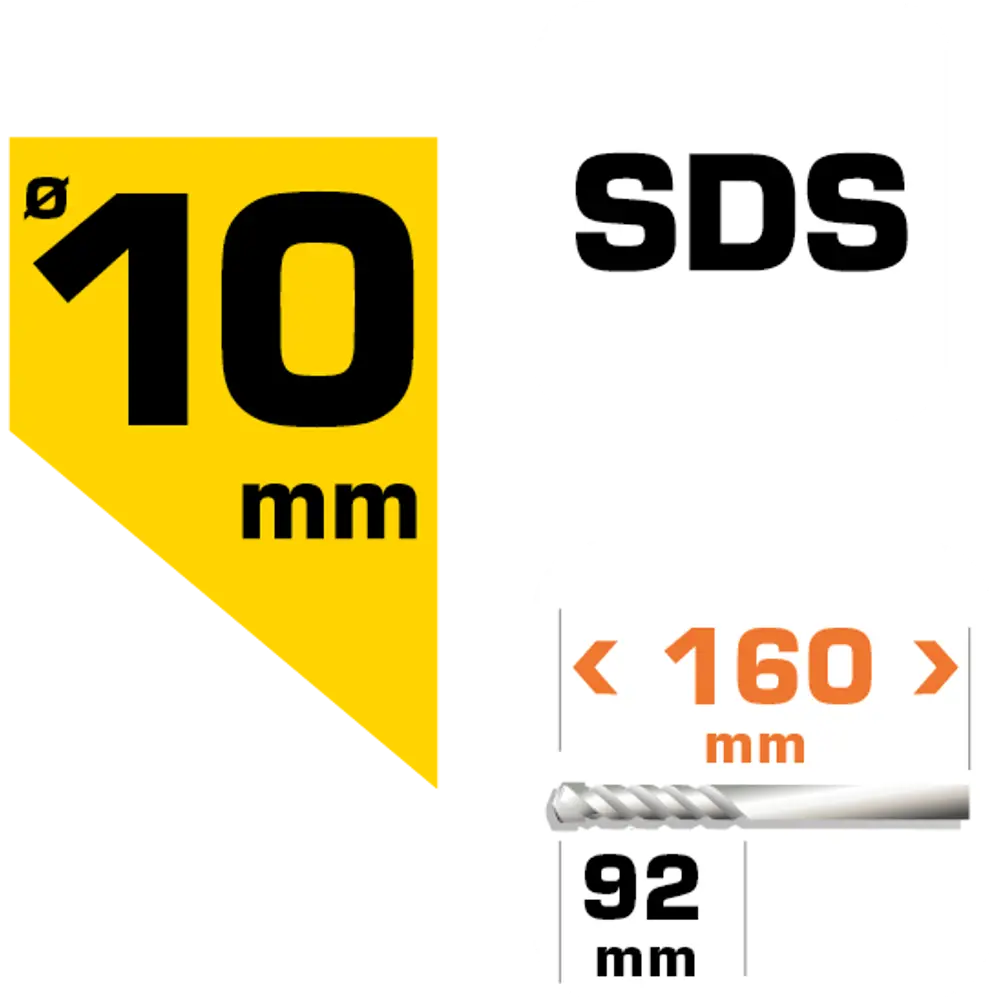 Бур по бетону SDS-plus Dexter к. Pro FD-A0021 10х92х160 мм STLM-2187834 - Вид №5