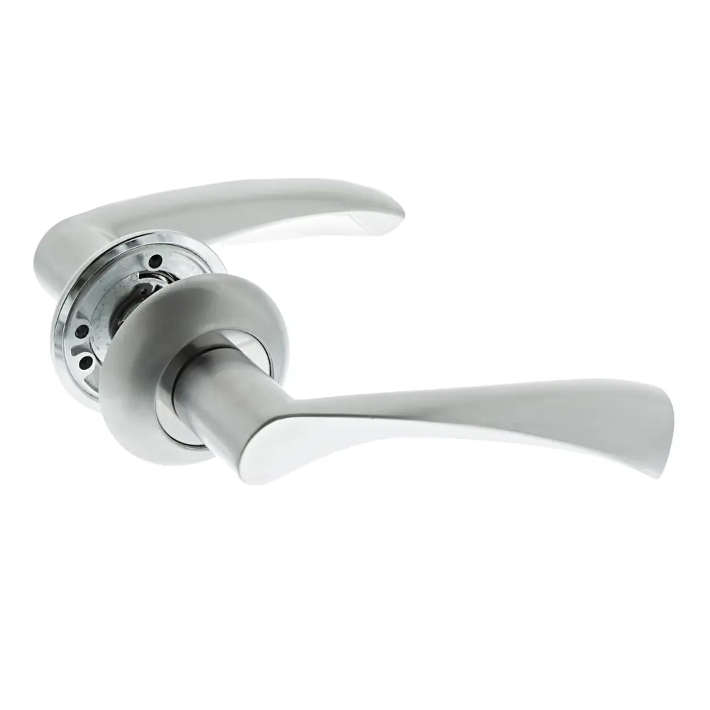 Ручки дверные на розетке Inspire ZC-23-L1/S1, ЦАМ, цвет матовый хром STLM-2142693