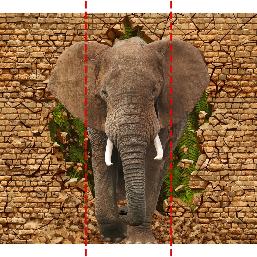 Фотообои Слон 3D флизелиновые 300x270 см 3223-Л МОСКОВСКАЯ ОБОЙНАЯ ФАБРИКА Malex factory STLM-2120247 - Вид №2