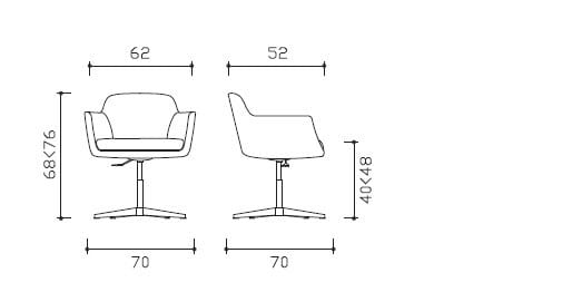 Регулируемое по высоте вращающееся офисное кресло с подлокотниками Manerba ARCH-00039700 - Вид №7