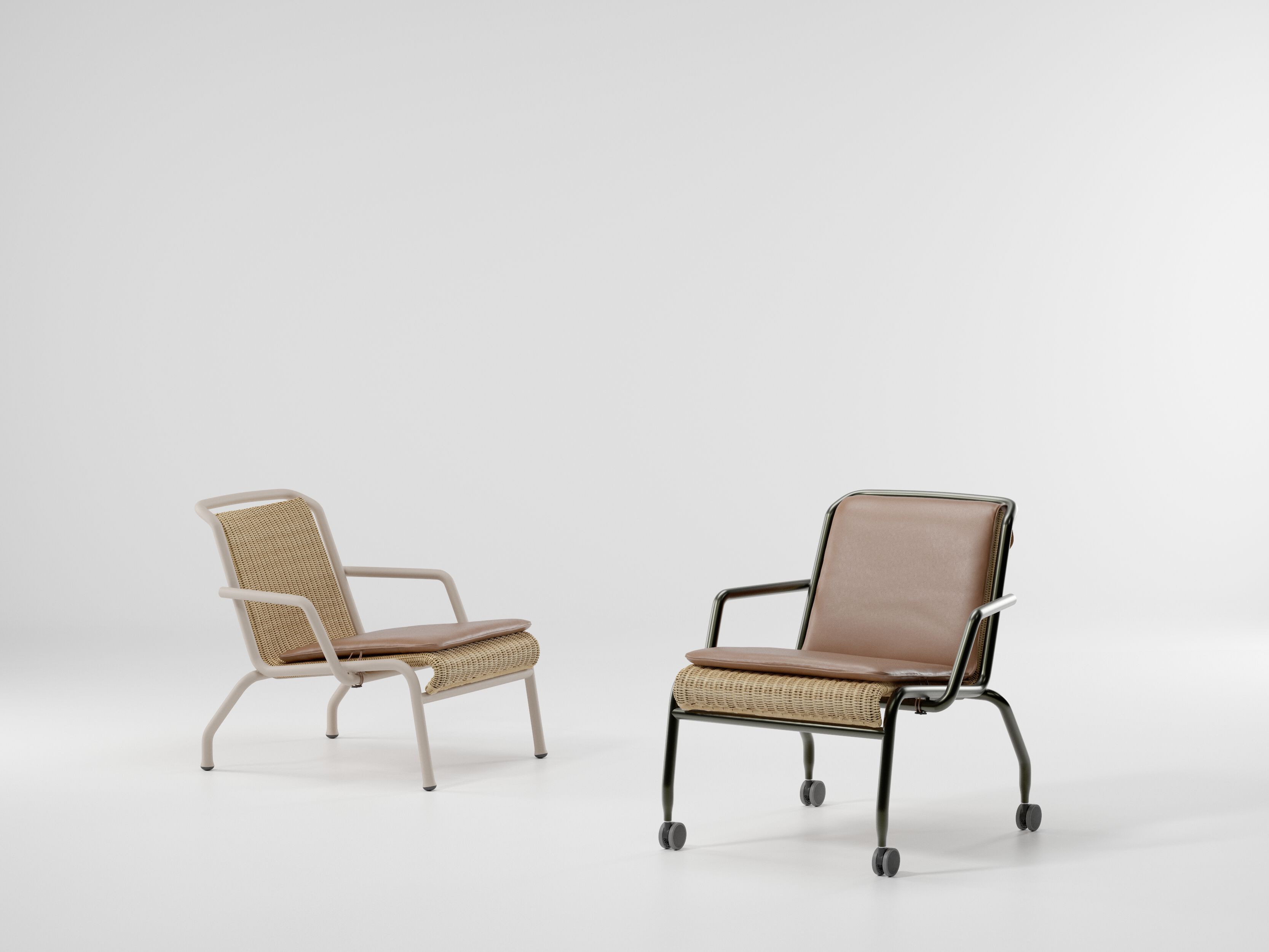 Кресло из ротанга и алюминия с подлокотниками Kettal Eolias ARCH-00018510