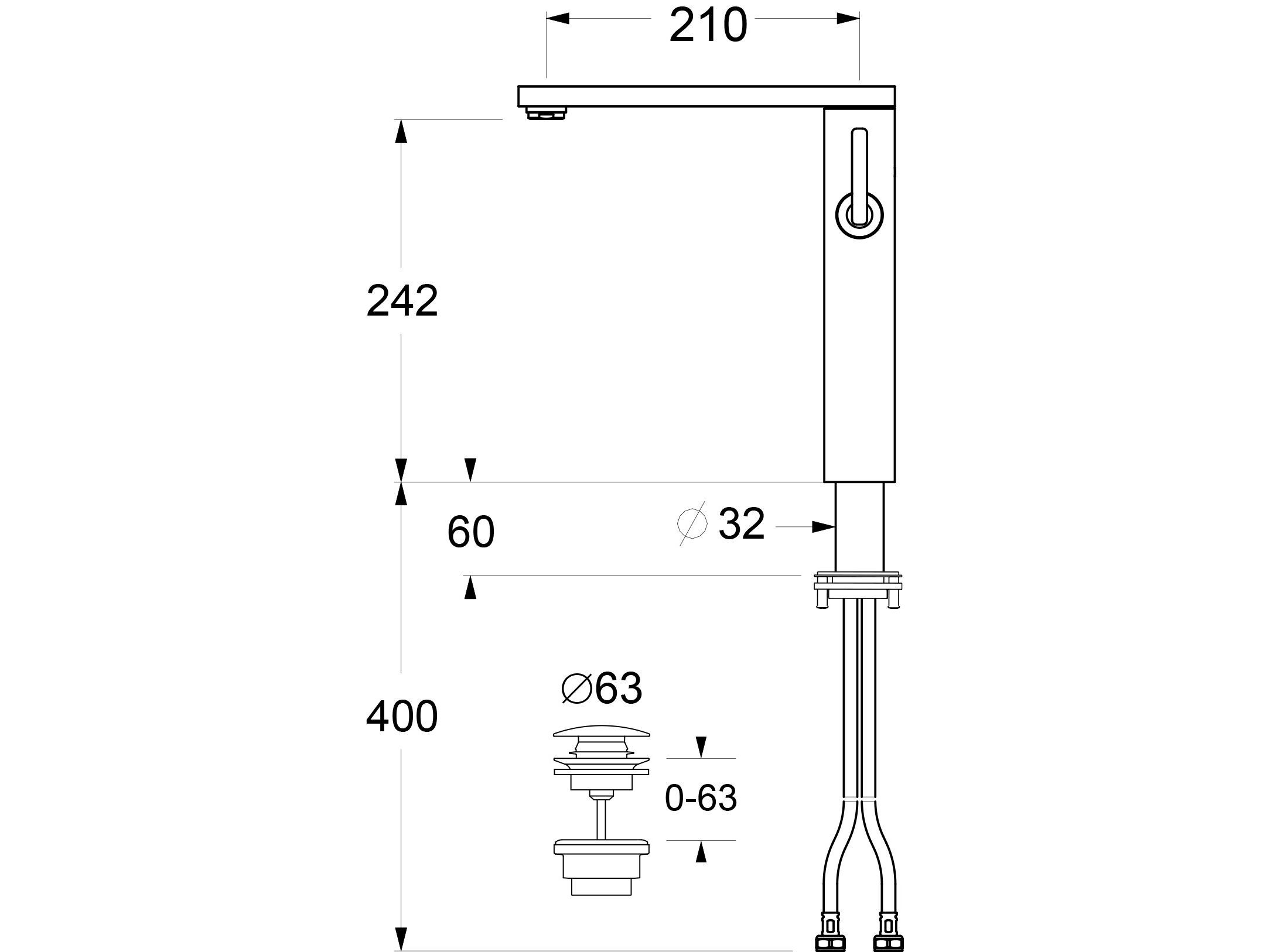 Однорычажный смеситель для раковины GUGLIELMI RUBINETTERIE GZero ARCH-00035070 - Вид №5