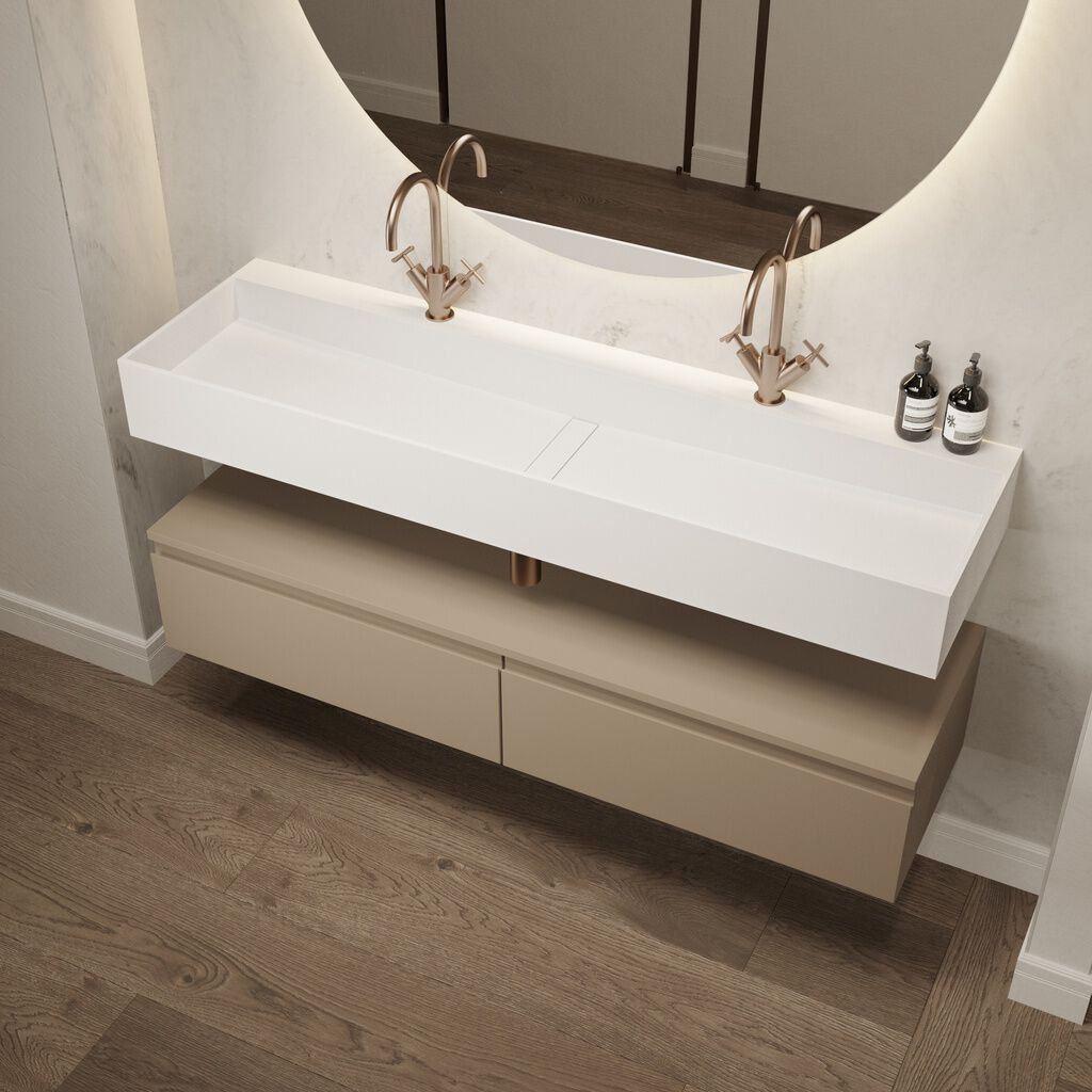 Одиночный подвесной умывальник из минерального камня® RILUXA LAVATERA ARCH-00109764 - Вид №3