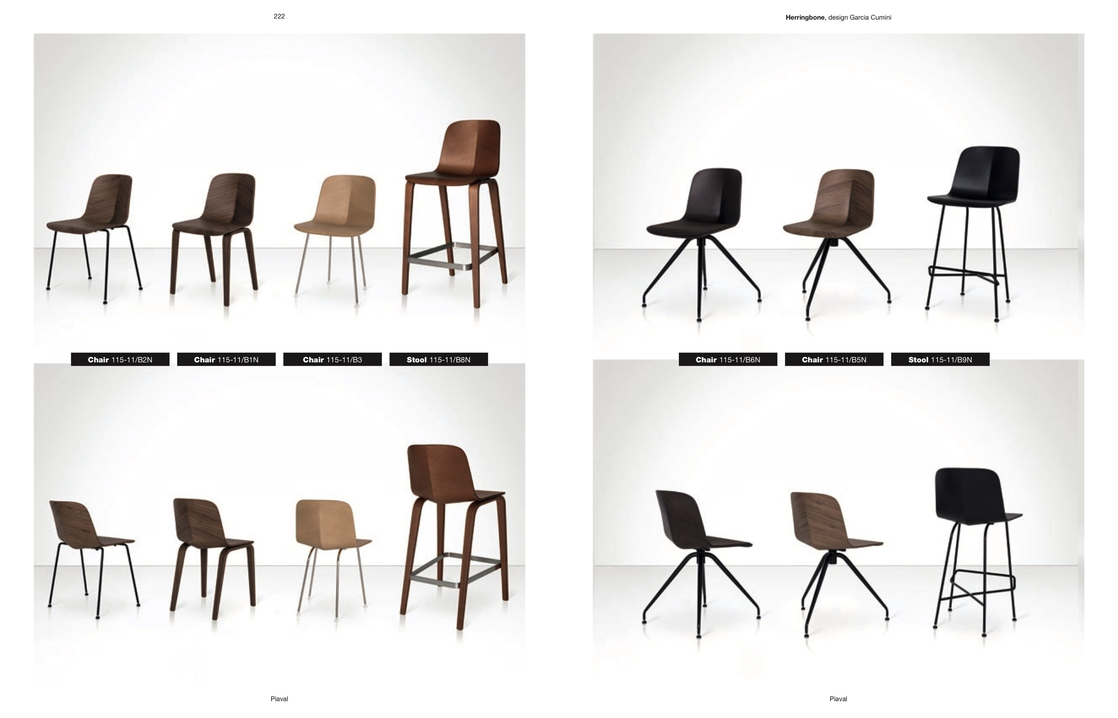 Стальной и деревянный поворотный стул PIAVAL Herringbone-Contract ARCH-00088864 - Вид №4