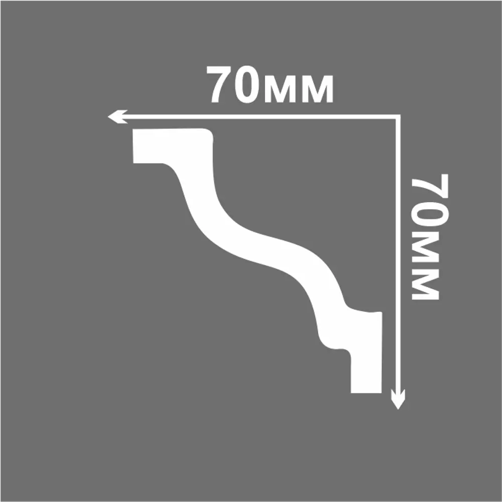 Плинтус потолочный полистирол Inspire С14/70 белый 70х70х2000 мм STLM-2211298 - Вид №7