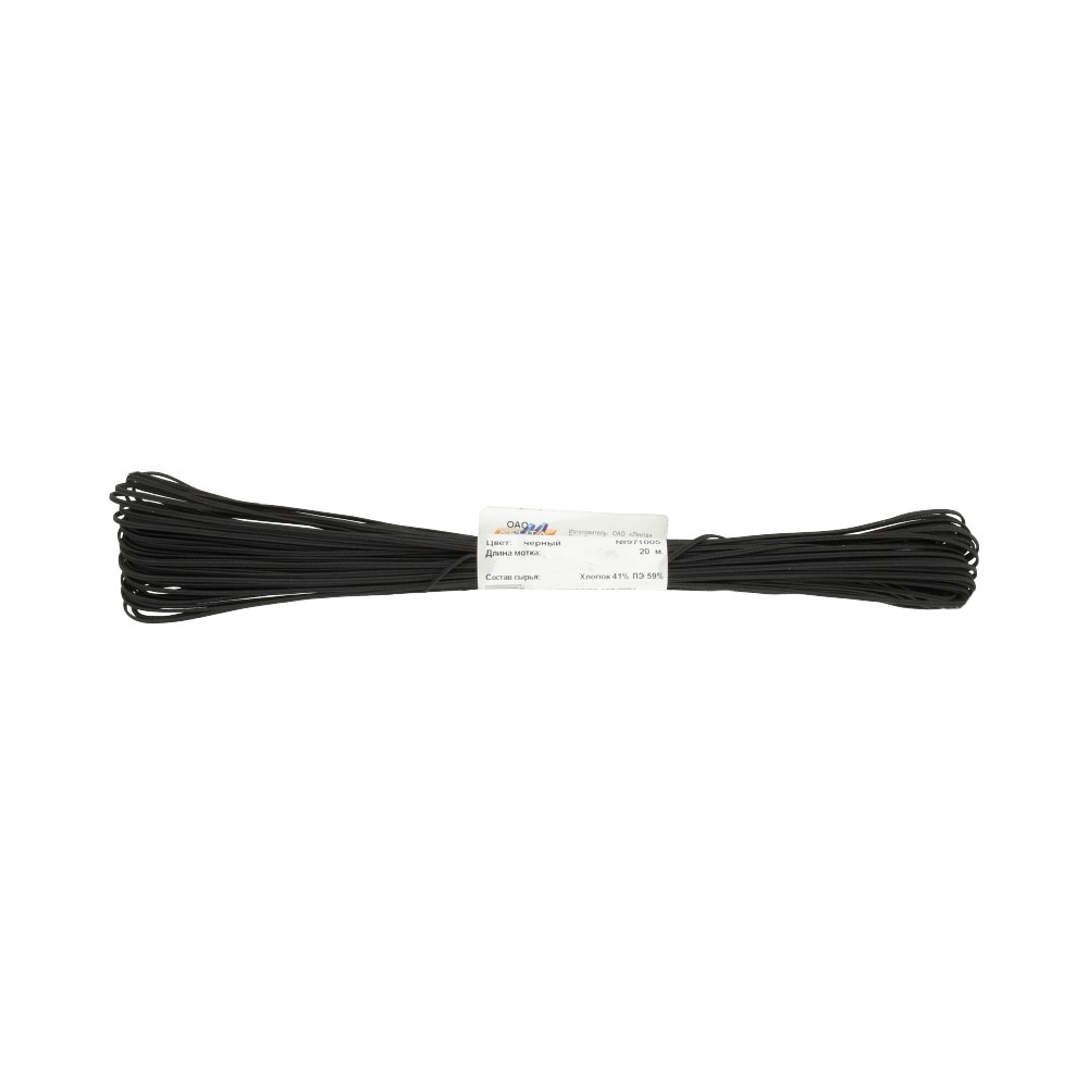 1с13 Тесьма отделочная сутаж (шнур отделочный) 1.8 мм х 20 м ЧЕРНЫЙ Santreyd 