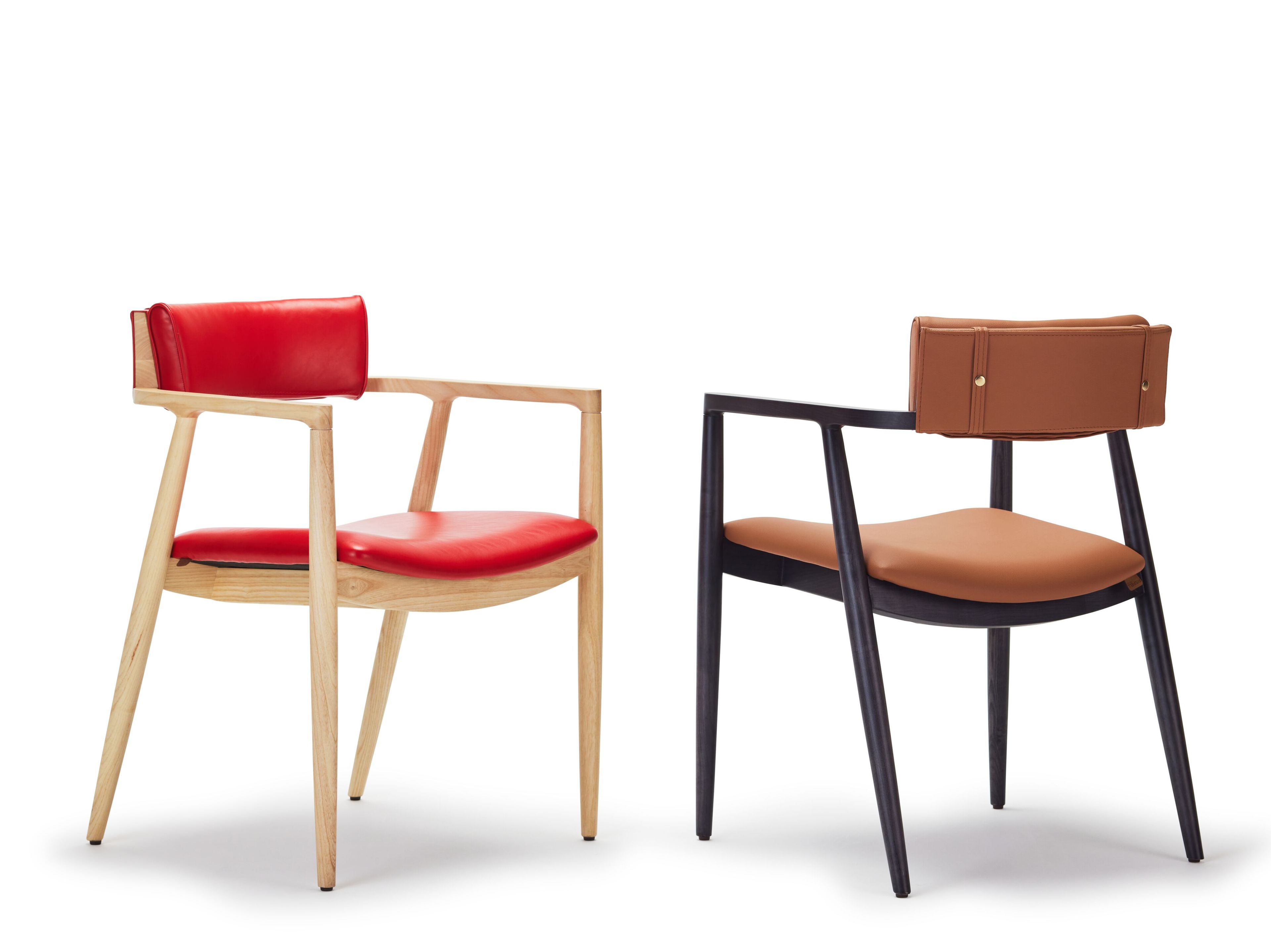 Стул из кожи и ясеня с подлокотниками Papell Design гостиница ARCH-00087300 - Вид №8