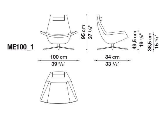 Кожаное кресло с подголовником B&B Italia ARCH-00141931 - Вид №2