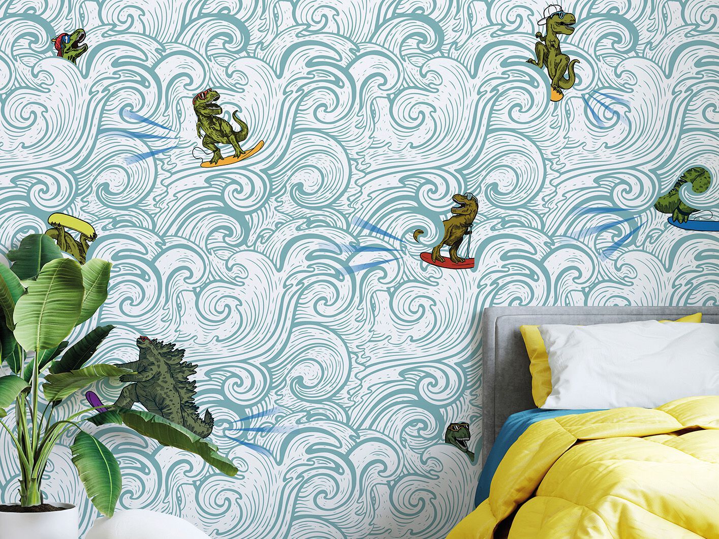 Carta da parati PVC free, eco-friendly, lavabile WallPepper SURF DINO ARCH-00030624