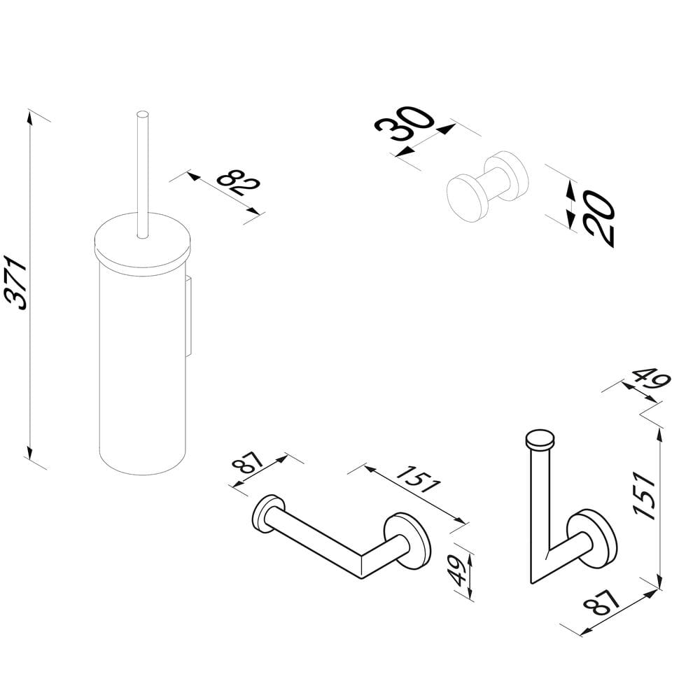 Набор для ванной комнаты из нержавеющей стали Geesa Nemox ARCH-00009144 - Вид №5