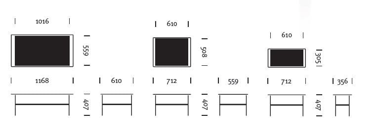Прямоугольный стеклянный и металлический журнальный столик с полкой Herman Miller Layer ARCH-00004472 - Вид №4