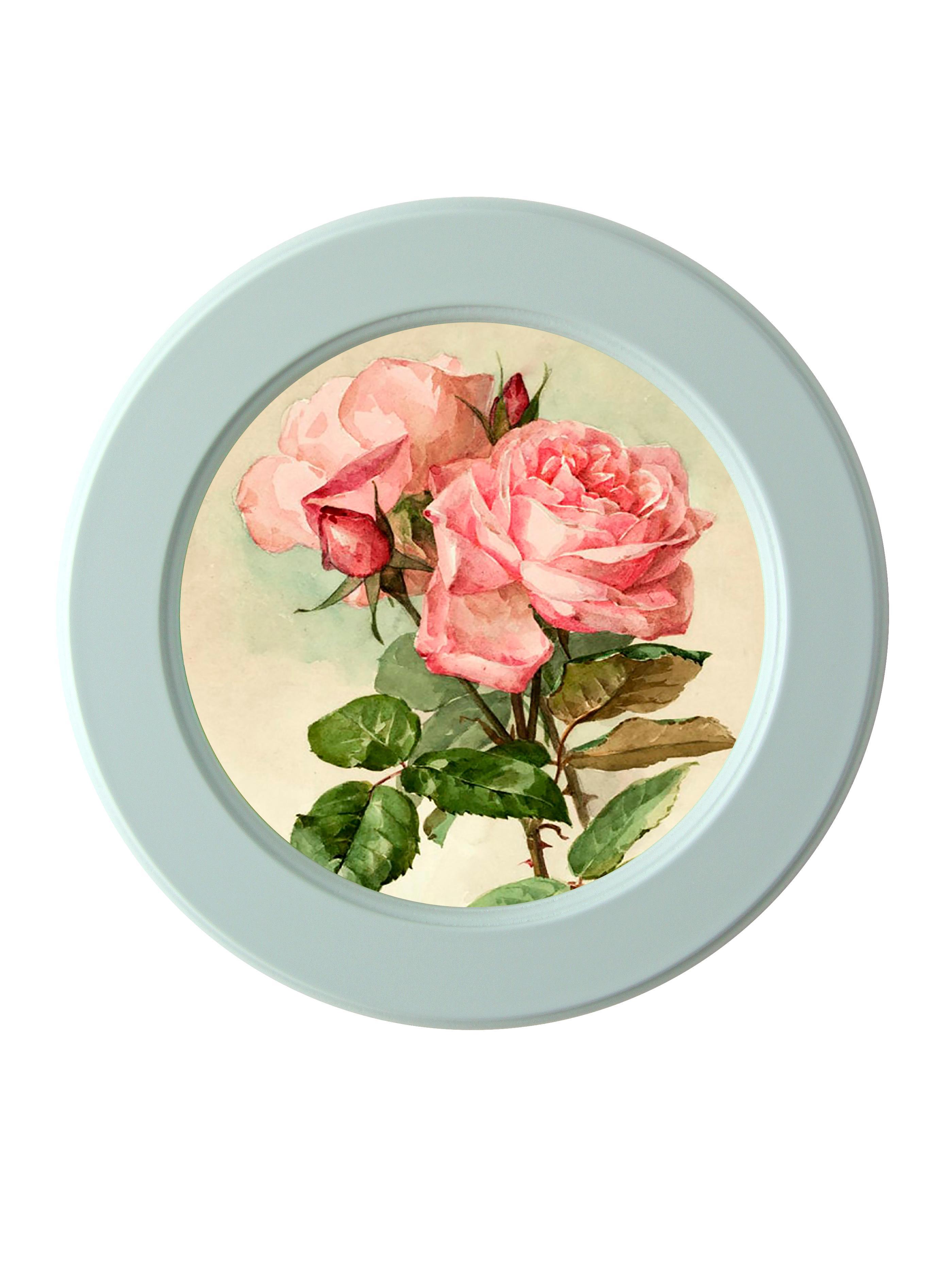 90452666 Картина в круглой раме "Цветы прованса" Розовая роза 27x27 см STLM-0228219 ELENADECOR