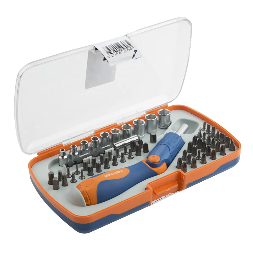 Отвёртка с набором бит и головок Dexter 64 предмета STLM-2084751