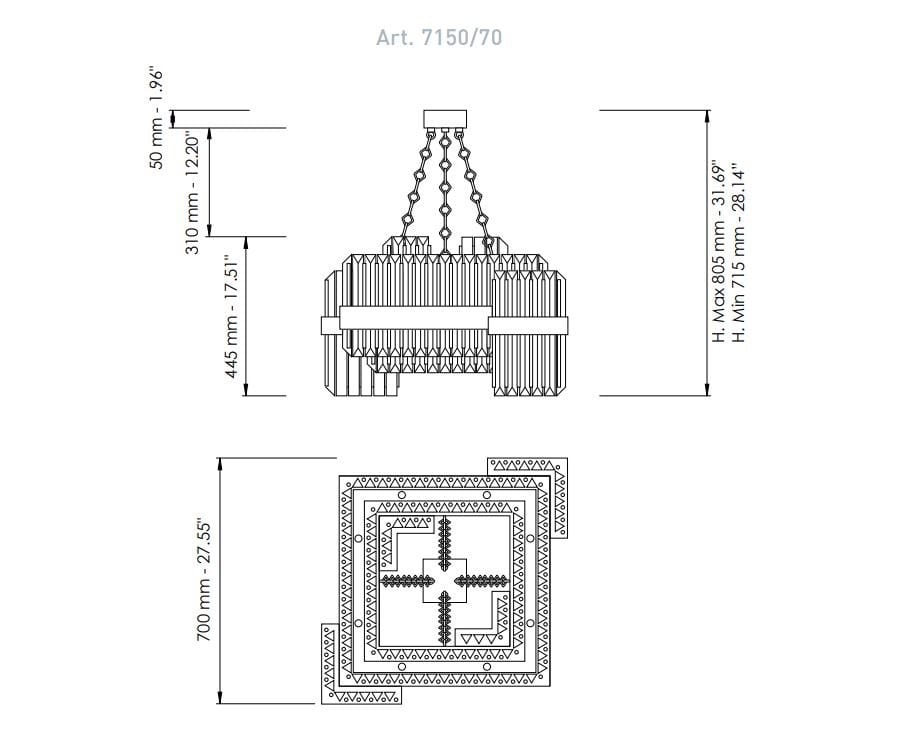 Светодиодный подвесной светильник из свинцового хрусталя Patrizia Volpato Diamante ARCH-00106659 - Вид №9