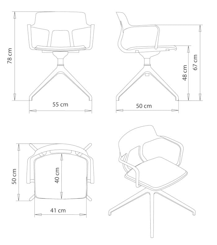 Вращающееся кресло из полипропилена с мягким сиденьем Et al Snap ARCH-00112913 - Вид №2