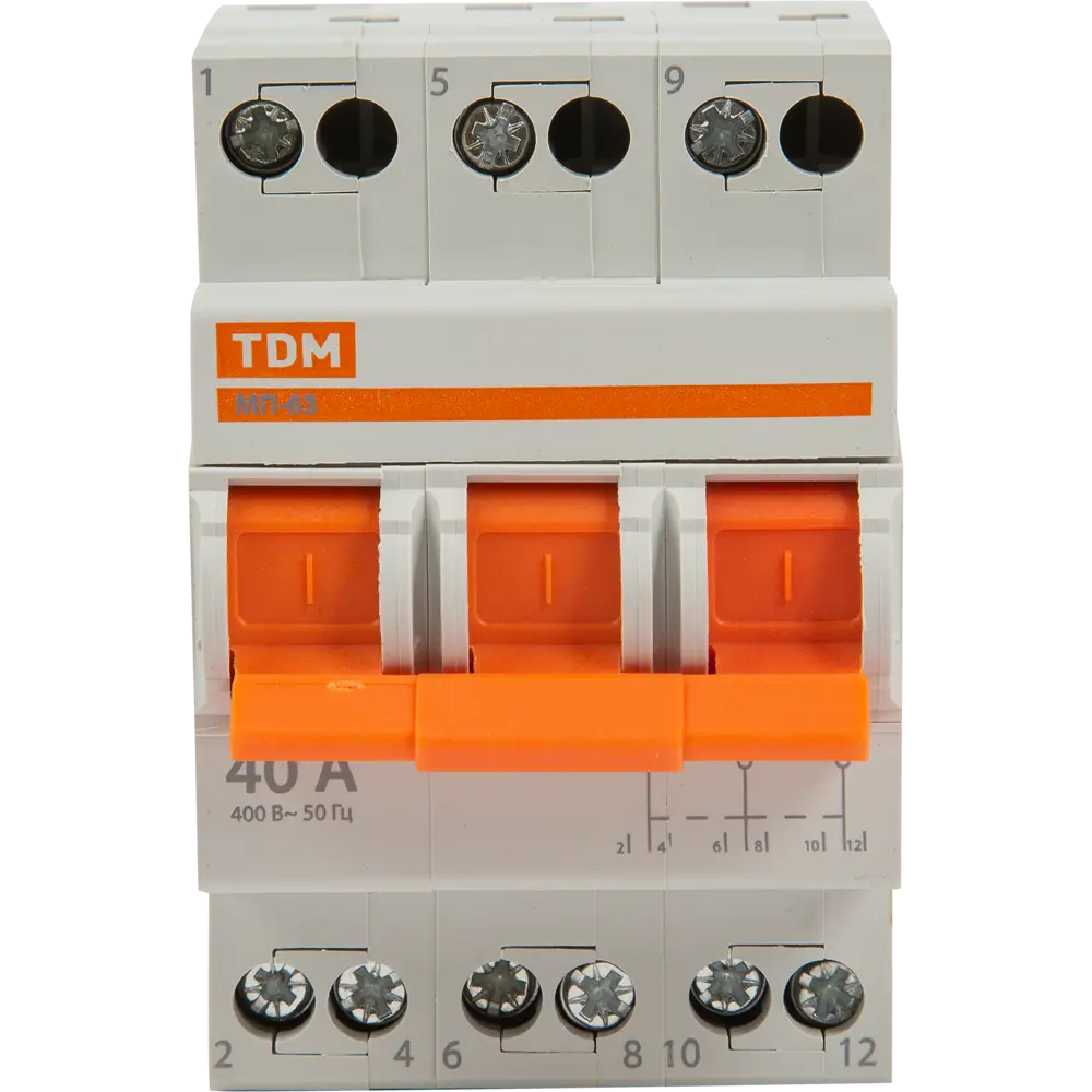 TDM Electric Выключатель нагрузки МП-63 3P 40А для электрощитов 84399549 STLM-1103709 - Вид №1
