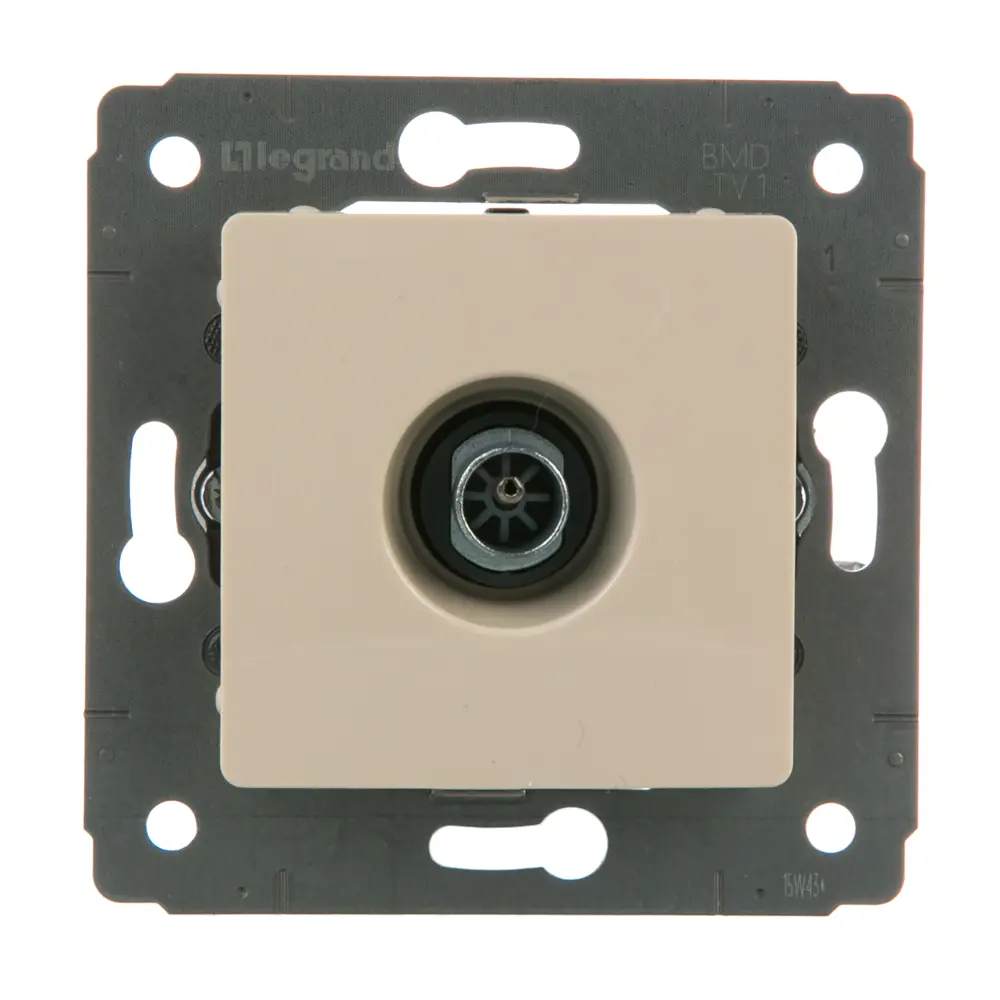 ТВ-розетка встраиваемая Legrand Cariva звезда, цвет слоновая кость STLM-2173498