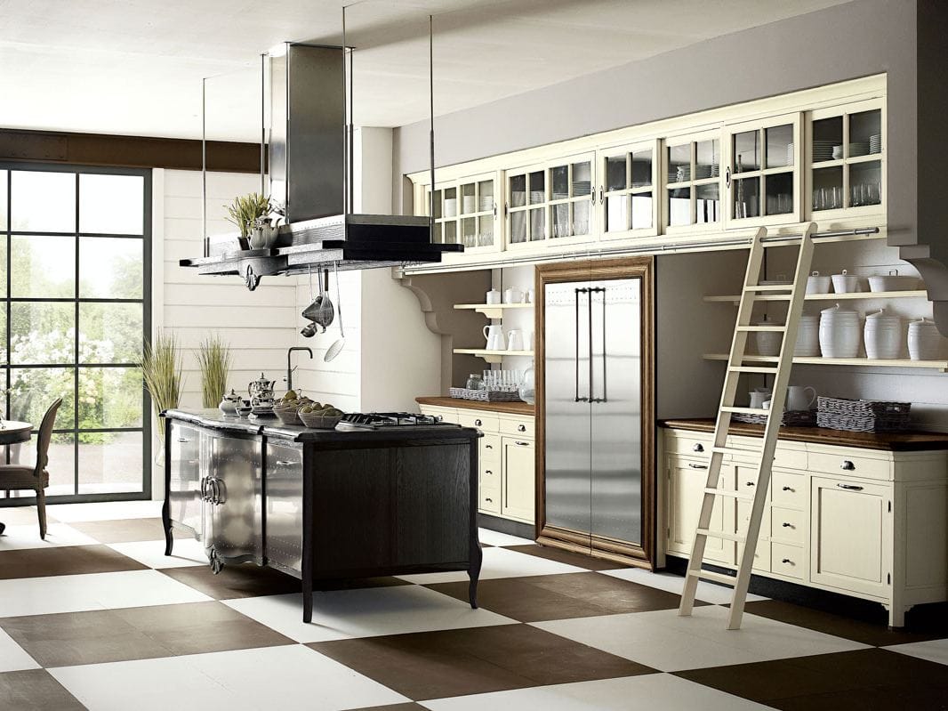 Лакированная оборудованная кухня с островом Marchi Cucine New Classic ARCH-00116671