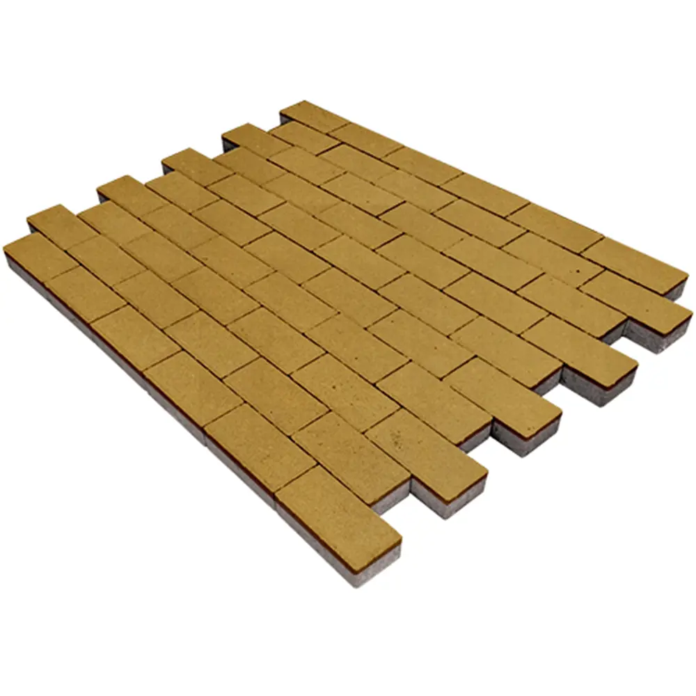 Плитка тротуарная прямоугольная Лайн 200x100x40 мм желтый Santreyd STLM-2139837 - Вид №1
