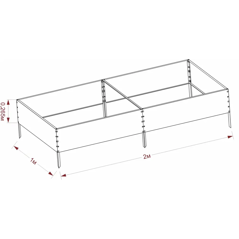 Santreyd Гряда садовая оцинкованная 1×2 м для аккуратных грядок 82245679 STLM-0022977 - Вид №6