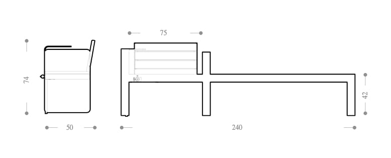 Стальная и деревянная скамья с USB-разъемом DIMCAR IO ARCH-00049008 - Вид №3
