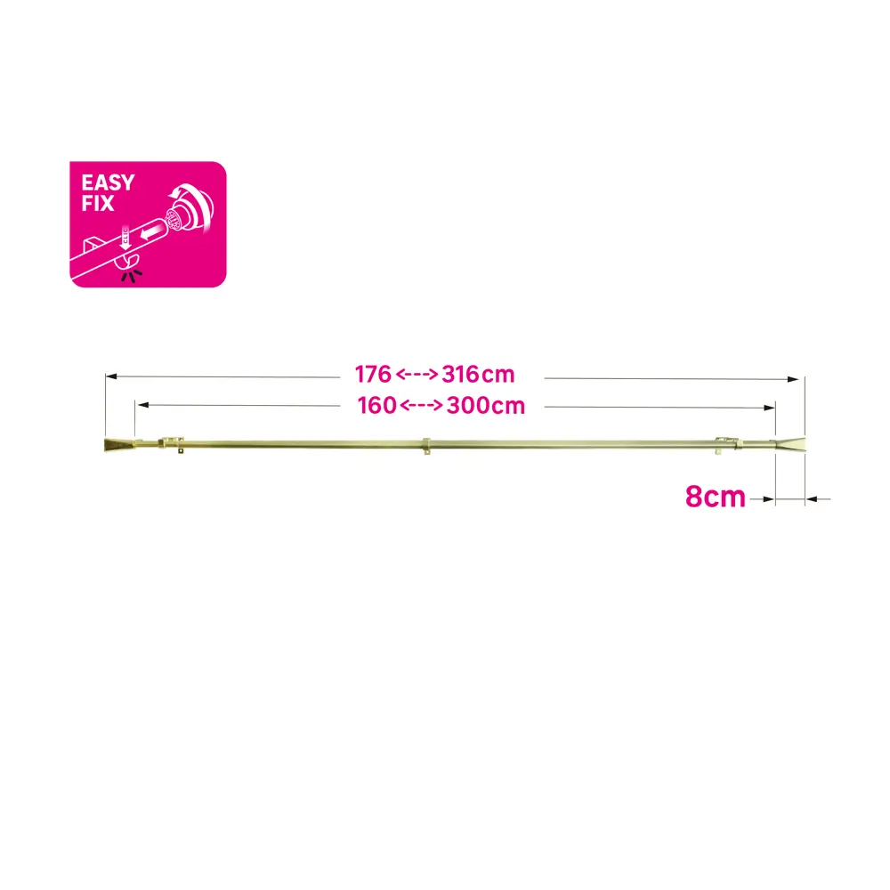 INSPIRE Двухрядный карниз Грани 160-300 см в цвете латунь 84407304 STLM-0049478 - Вид №6