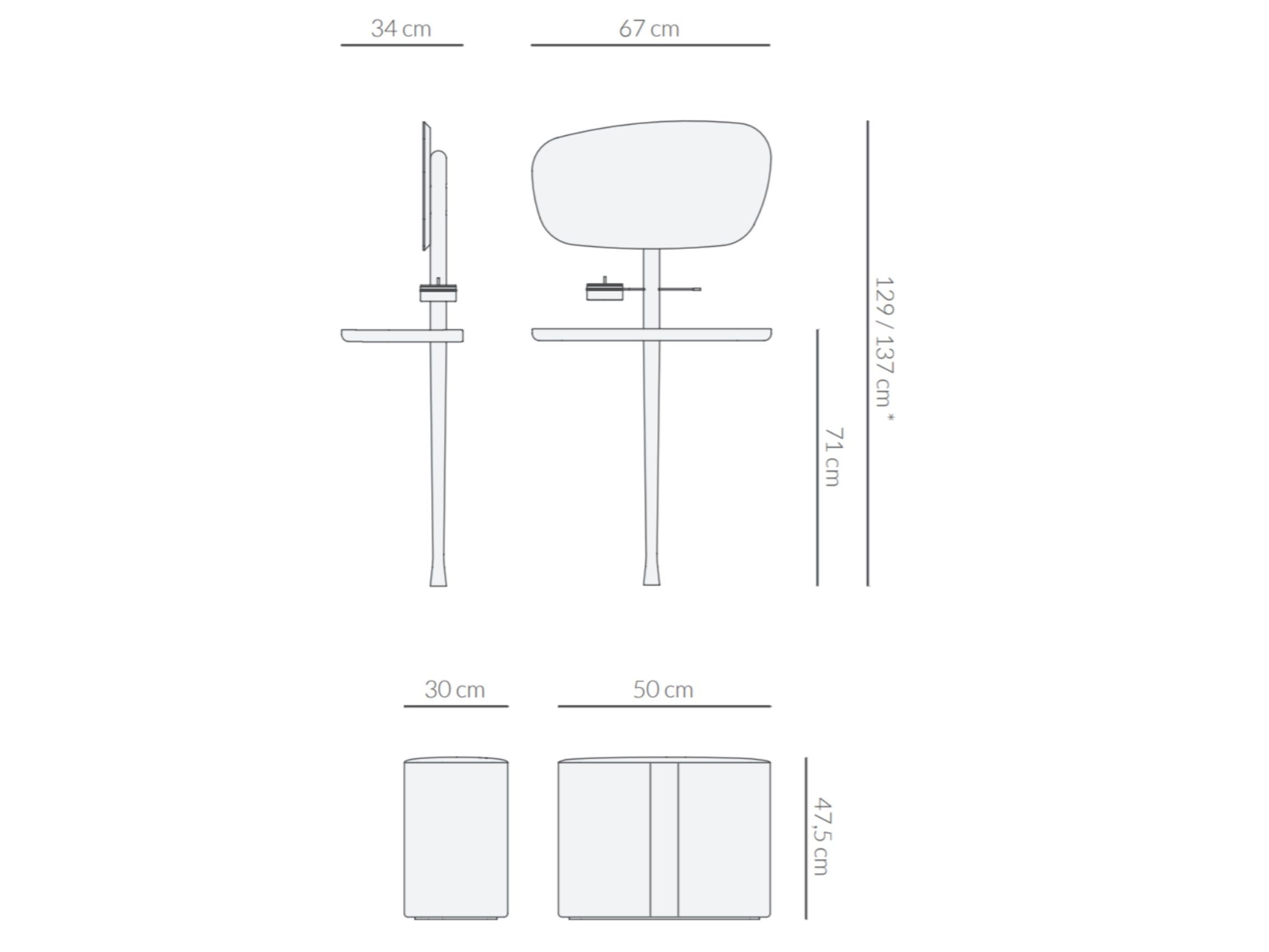 Деревянный и мраморный туалетный шкаф Dark Emperador NOMON Moments ARCH-00007875 - Вид №1