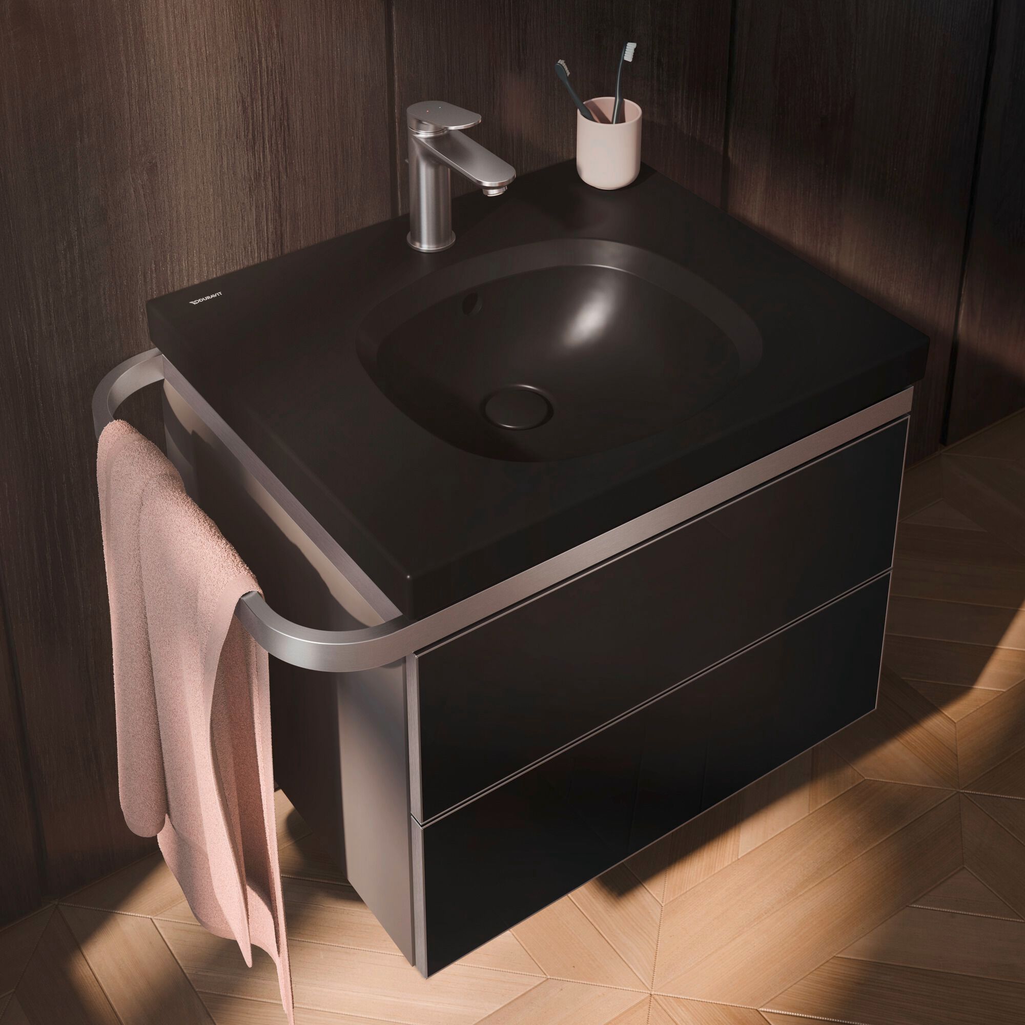 Деревянный напольный умывальник со встроенной раковиной Duravit Aurena ARCH-00033418 - Вид №1