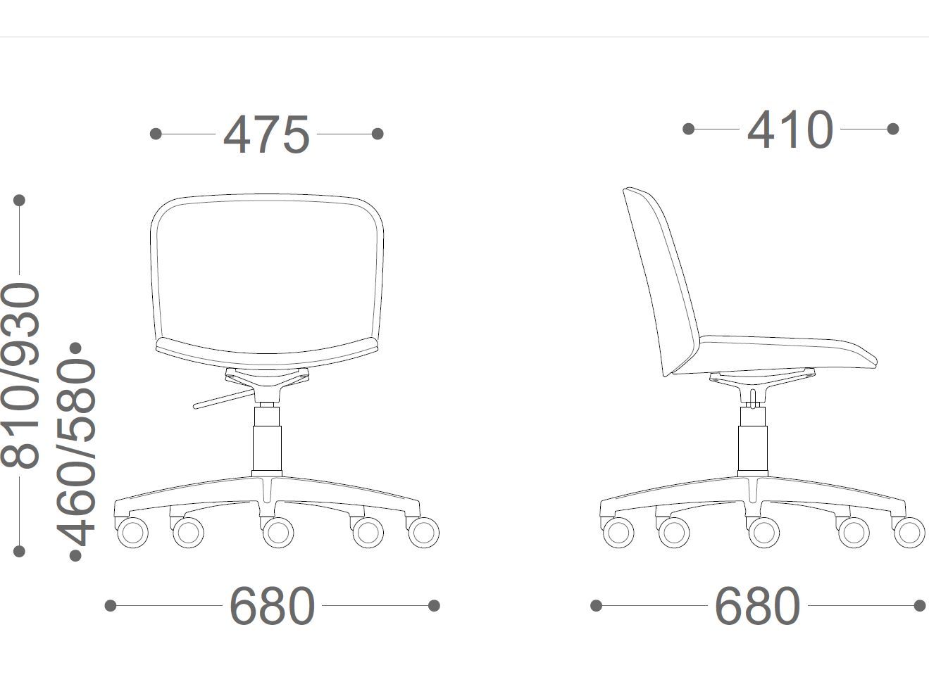 Тканевый стул с регулируемой высотой с колесами VAGHI Free Soft ARCH-00100226 - Вид №4