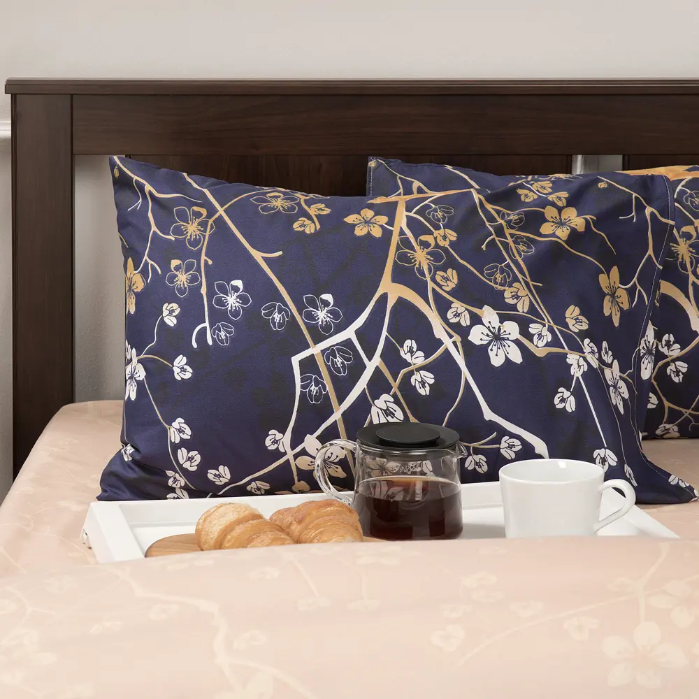 Комплект постельного белья Amore Mio Делигт евро полисатин синий STLM-2010714 - Вид №2