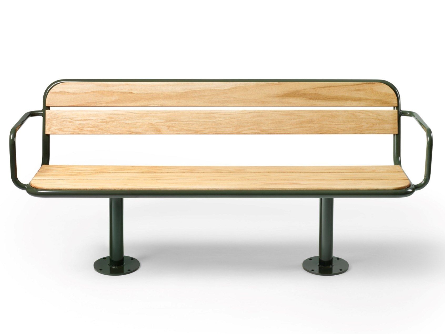 Стальная и деревянная скамья со спинкой Nola Industrier Gry ARCH-00133080 - Вид №1