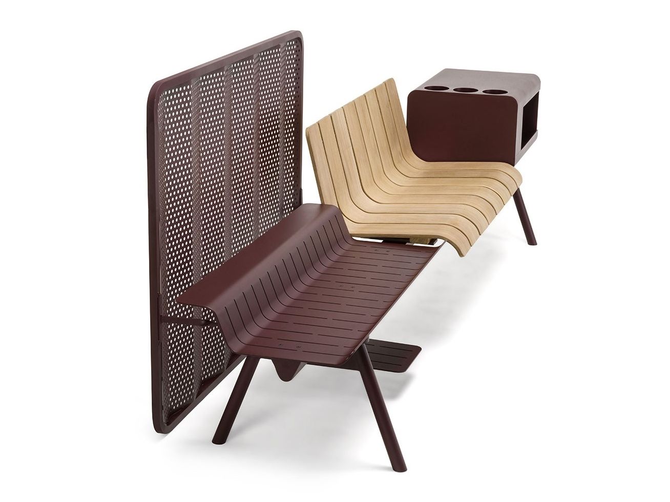 Алюминиевая и деревянная скамья со спинкой Ethimo Ace ARCH-00122616 - Вид №35