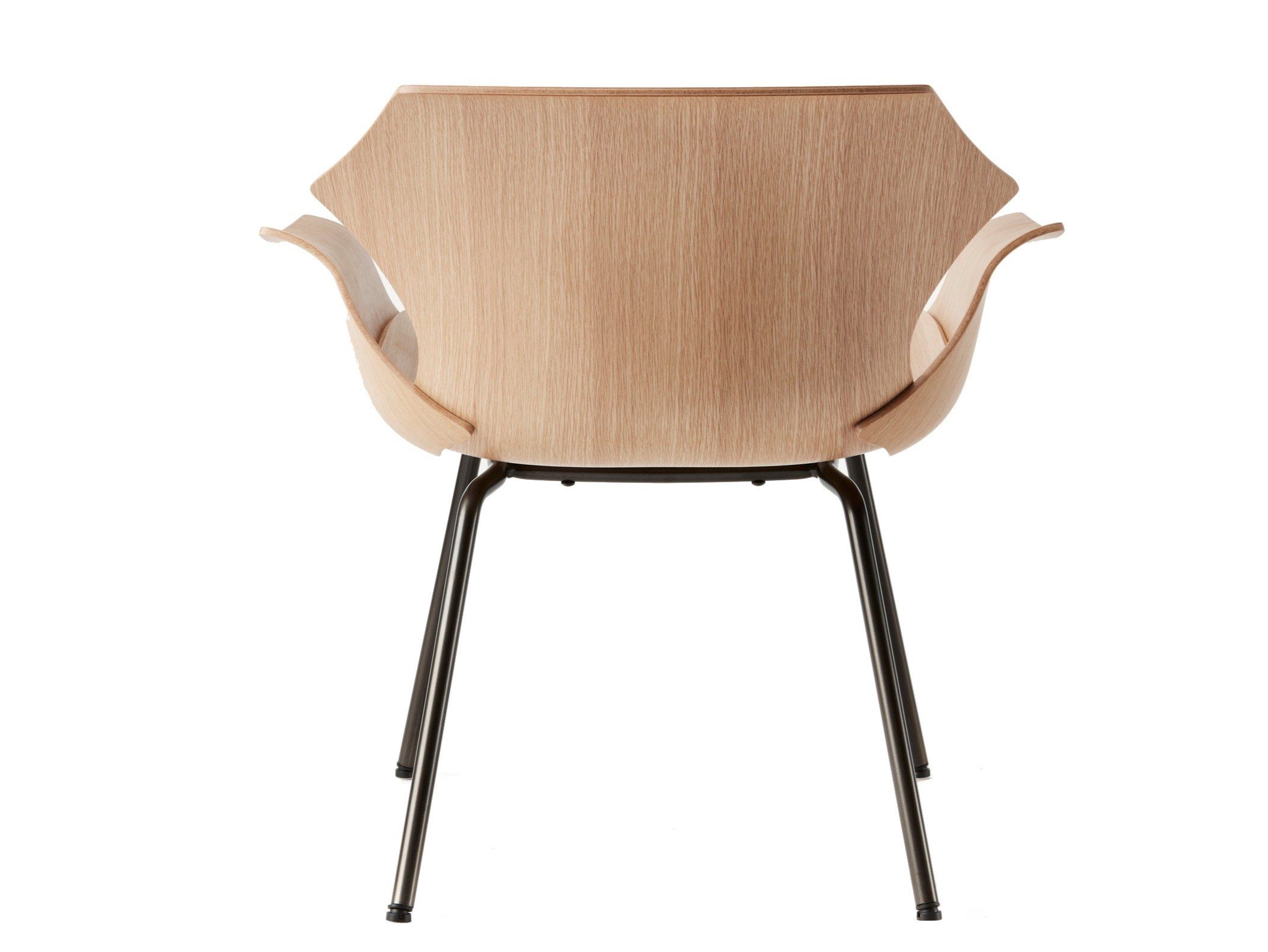 Стальное и деревянное кресло с подлокотниками BassamFellows Petal ARCH-00063917 - Вид №9