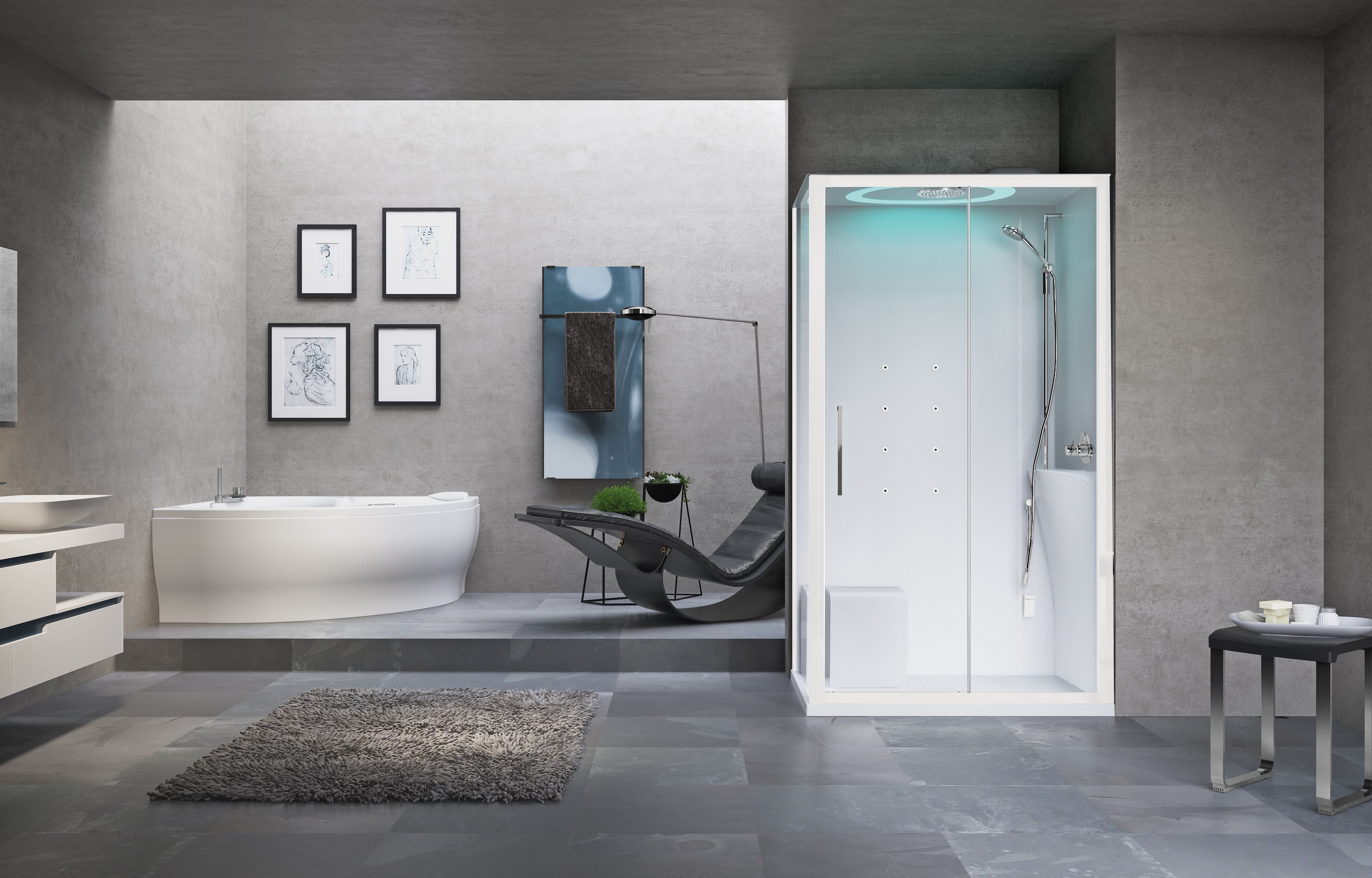 Угловая многофункциональная душевая кабина Novellini Eon ARCH-00130063 - Вид №1