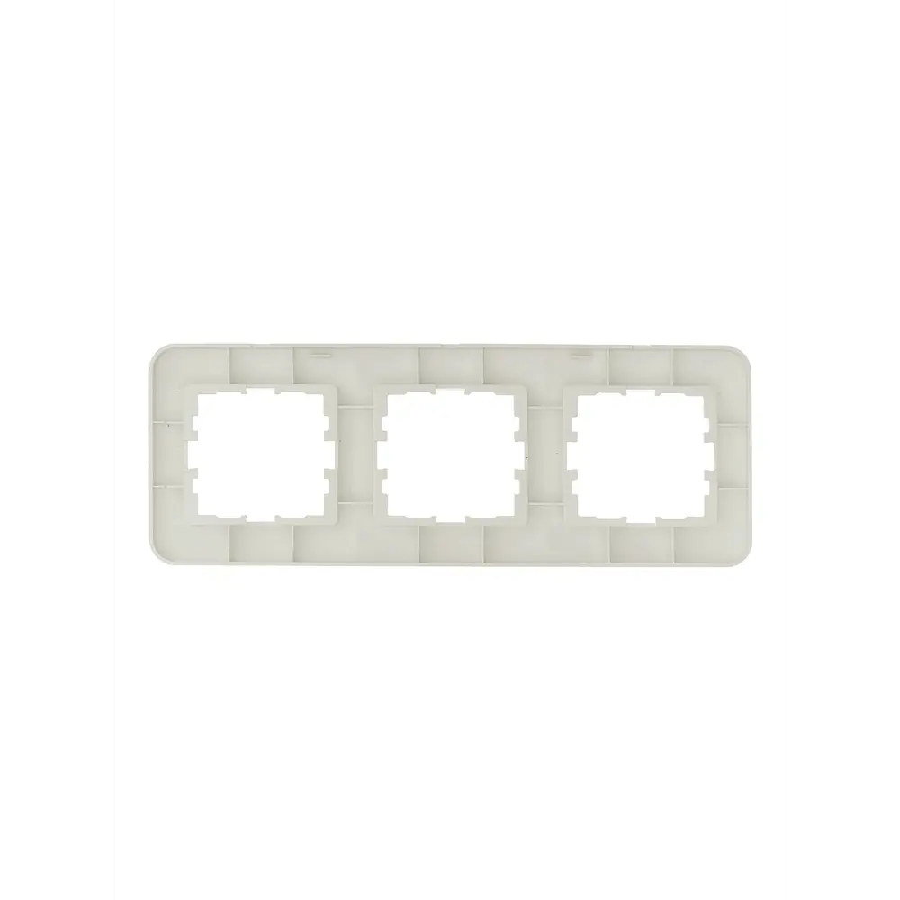 Рамка для розеток и выключателей Lezard Asti 3 поста горизонтальная цвет кремовый STLM-2115511 - Вид №2