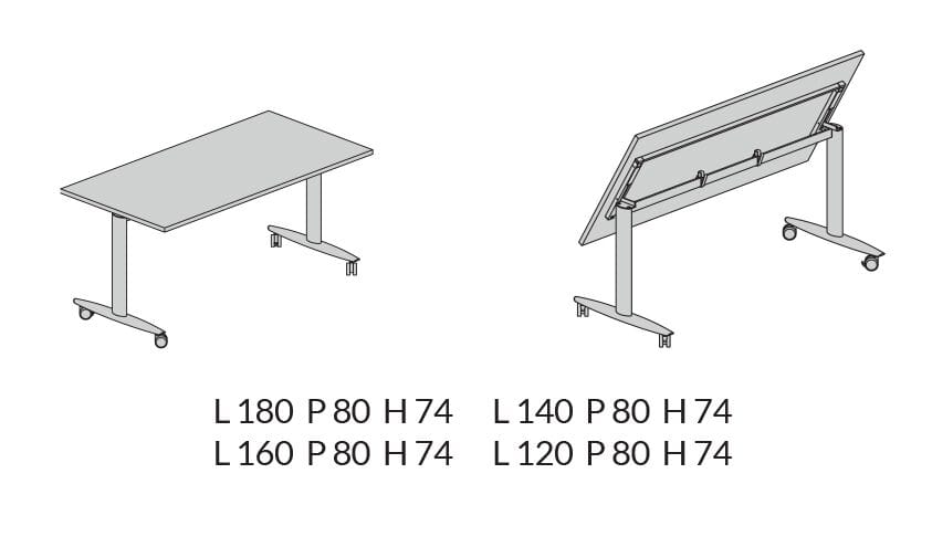 Прямоугольный стол из меламина с откидным верхом About Office Funny ARCH-00108148 - Вид №2