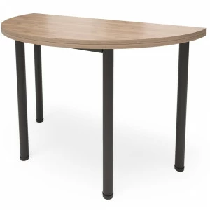 Обеденный стол раздвижной круглый темный с черными ножками 50-100 см "Далис" MILLWOOD RAW 134453 Коричневый;черный