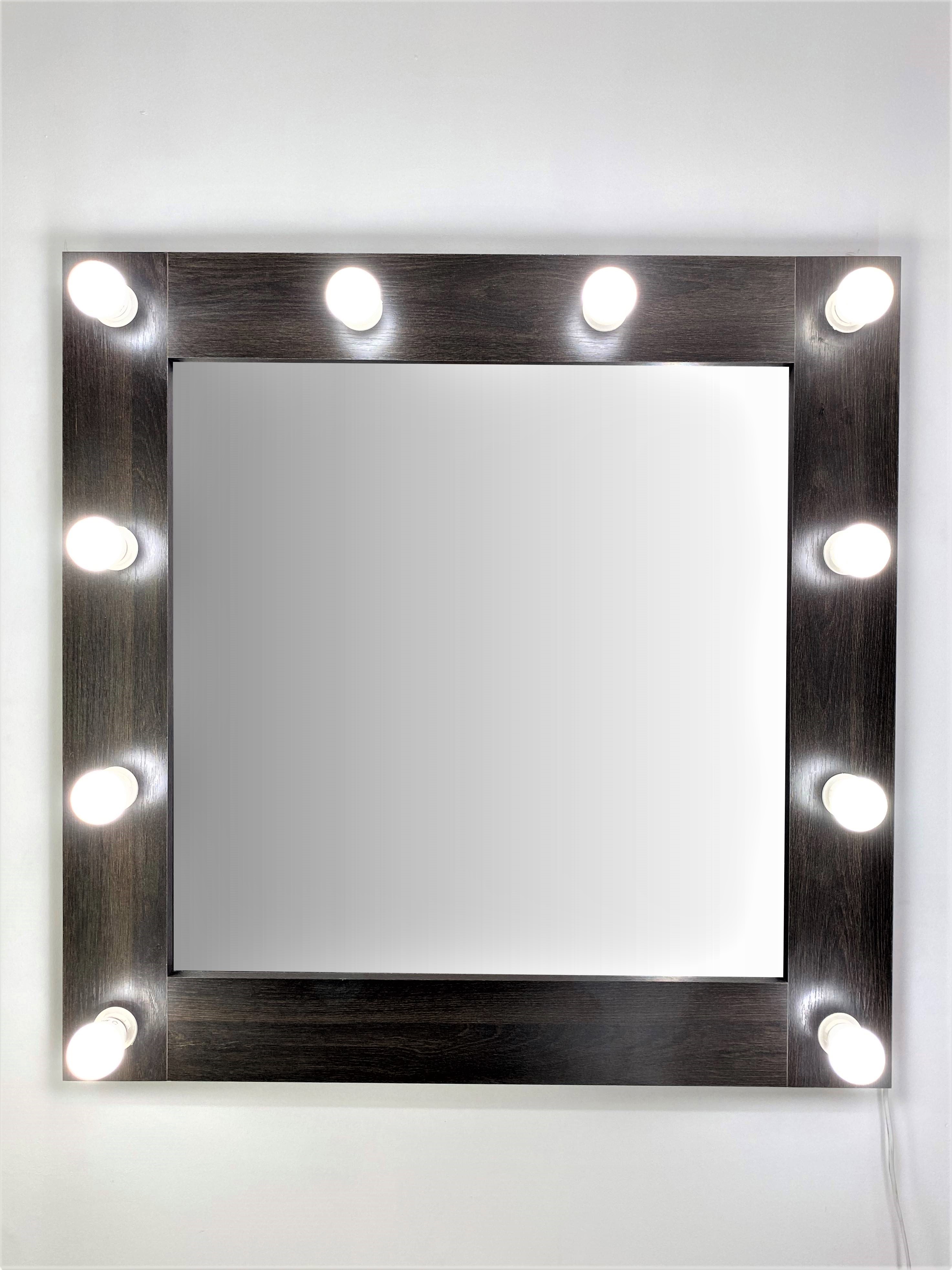91053067 Гримерное зеркало с лампочками 80x80 см венге STLM-0458977 BEAUTYUP