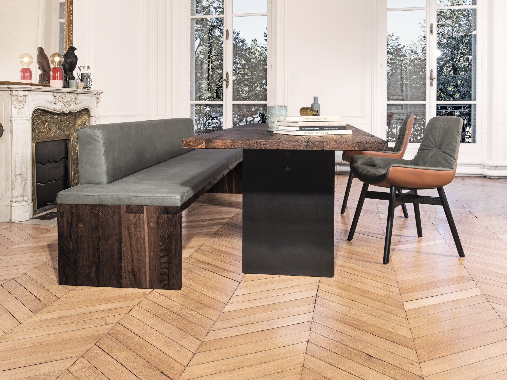 Деревянная мягкая скамейка со спинкой JANUA SC 02 ARCH-00075764 - Вид №4