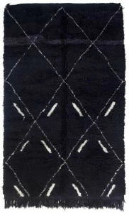 AFOLKI Прямоугольный шерстяной коврик с длинным ворсом и геометрическими мотивами Beni ourain Taa1247be