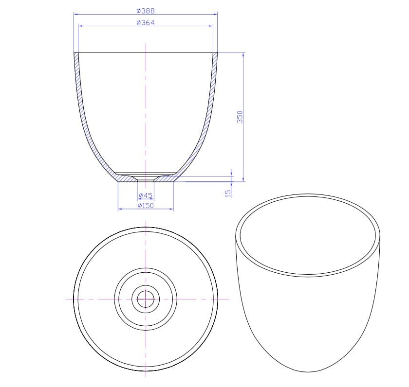 Умывальник с одной столешницей из минерального камня® RILUXA ALYSSUM ARCH-00090185 - Вид №5
