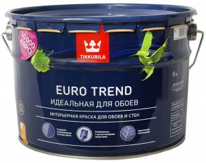 Краска Tikkurila Euro Trend / Тиккурила Евро Тренд для обоев и стен 9л