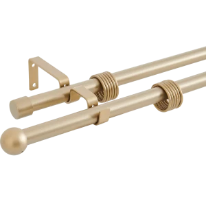 Карниз двухрядный раздвижной d19/16 мм шар 160-320 см цвет бронза